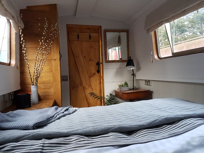 View from the bed on boutique narrowboat retreats
